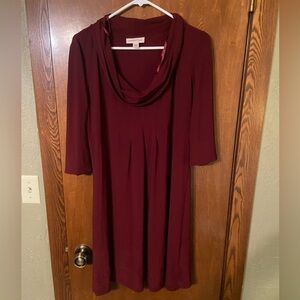 Red scoopneck dress